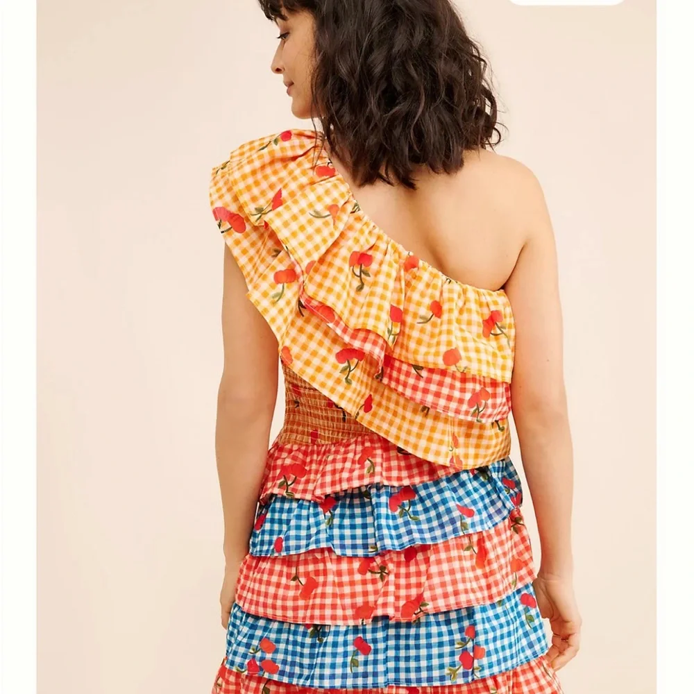 FARM Rio One Shoulder Cherry Mini Dress - Picture 2 of 4